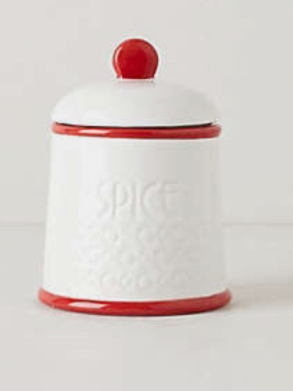 Anthropologie Biscuit Striped Spice Jars Set of 2 Red & Yellow - Picture 3 of 6